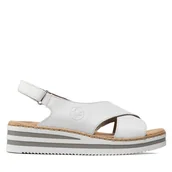 Sandały damskie - Sandały Rieker V0271-80 Biały - miniaturka - grafika 1
