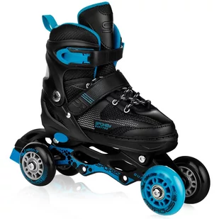 Łyżworolki wielofunkcyjne SPOKEY czarno niebieskie rozmiar 34-37 - Rolki - miniaturka - grafika 4