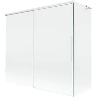 Parawany nawannowe - Mexen Rox L parawan nawannowy 2-skrzydłowy rozsuwany 170 + 75 x 150 cm, transparent, biały - 8C9L-170-075-20-00 - miniaturka - grafika 1