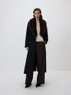 Płaszcze damskie - Reserved - Płaszcz z dodatkiem wełny - czarny - miniaturka - grafika 1