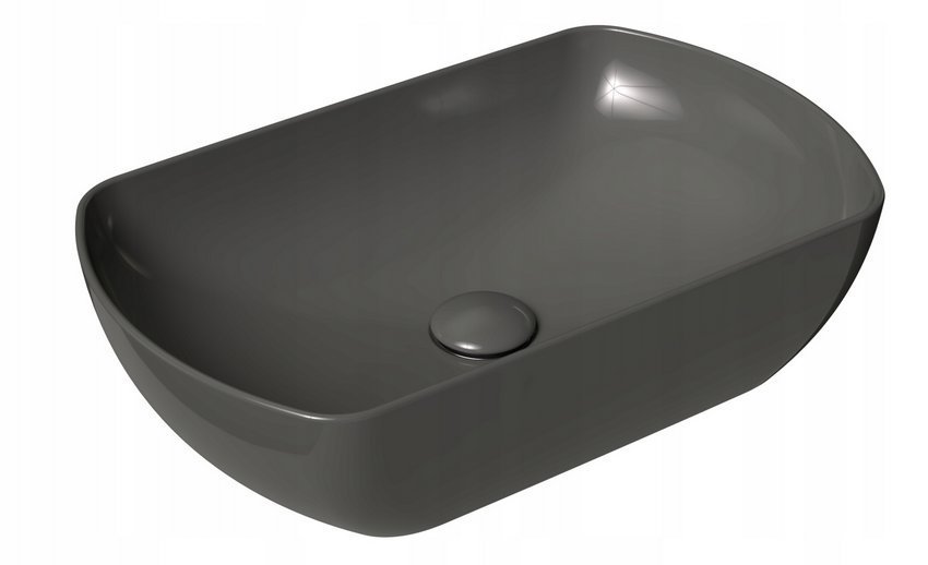 Ravak Prostokątna umywalka ceramiczna nablatowa Dream 50 O Slim szary połysk 1szt