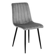 Krzesła - Krzesło welurowe do kuchni, salonu, 44x51x89 cm, szary - miniaturka - grafika 1