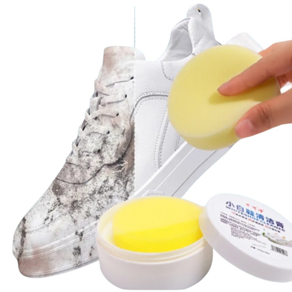 Krem Do Czyszczenia Białych Butów TSG-433 Pasta 260g Z Gąbką Wybielacz