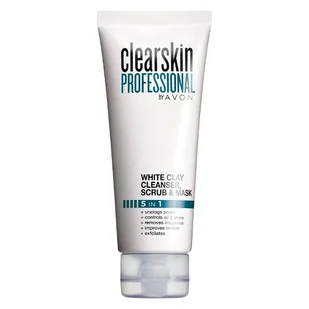 AVON ŻEL PEELING MASKA BIAŁA GLINKA KWASY 75ML 3w1 - Peelingi i scruby do twarzy - miniaturka - grafika 1