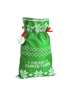 Torba prezentowa worek - Gwiazda betlejemska zielona S - Opakowania i torebki na prezenty - miniaturka - grafika 1