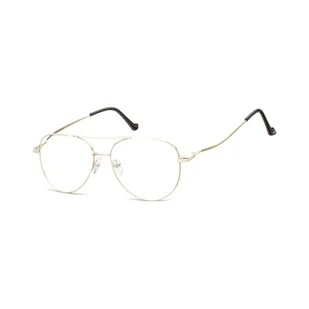 Okulary oprawki Pilotki zerówki metalowe korekcyjne 932E złote - Okulary korekcyjne, oprawki, szkła - miniaturka - grafika 1