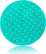 Maty antypoślizgowe - Mata antypoślizgowa do wanny, okrągła mata prysznicowa z tworzywa PVC, odporna na pleśń, z przyssawkami, trwała mata do masażu stóp, antybakteryjna - miniaturka - grafika 1