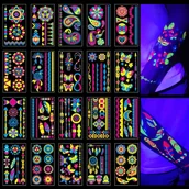 Zabawki kreatywne - Tatuaże Tymczasowe Zmywalne Wodoodporne Świecące Świetle UV Neonowe Dzieci - miniaturka - grafika 1