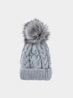 Czapki dla dzieci - 4F Czapka zimowa dziewczęca - niebieska Uniwersalny - miniaturka - grafika 1