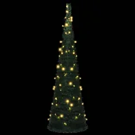 Choinki - vidaXL vidaXL Sztuczna choinka z girlandy z lampkami LED, zielona, 150 cm - miniaturka - grafika 1