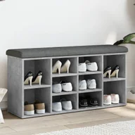 Szafki na buty - Ławka na buty beton szara 102x32x50 cm materiał drewnopochodny - miniaturka - grafika 1