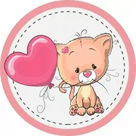 Naklejki na ścianę - Naklejka na ścianę dla dzieci Kotek z balonikiem, 60x60 cm - miniaturka - grafika 1