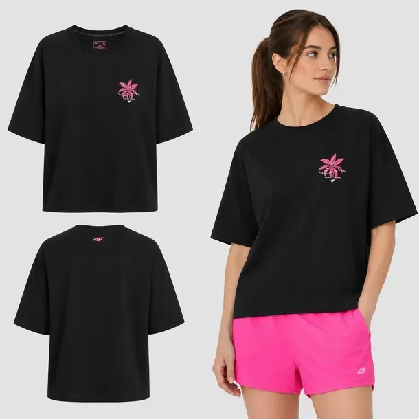Koszulka Damska 4f T-shirt Sportowy Z Nadrukiem 100% Bawełna M F2719 Ss26