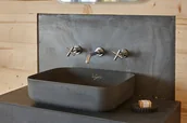 Umywalki - Umywalka Z Betonu Model V_24 Czarna / Voglio - miniaturka - grafika 1