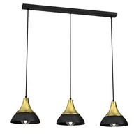 Lampy sufitowe - Luminex Nergis 3692 lampa wisząca zwis 3x60W E27 czarny/złoty - miniaturka - grafika 1