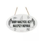 Dyplomy i okładki - TABLICZKA DO ZAWIESZENIA NAJLEPSZY NAUCZYCIEL INSPIRUJE 11x18cm - miniaturka - grafika 1