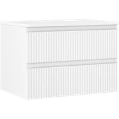 Szafki łazienkowe - Mexen Rivel szafka łazienkowa podumywalkowa 70 cm z blatem, 2 szuflady, ryflowana , biała mat - 91A20-07047-2-BFFC01 - miniaturka - grafika 1