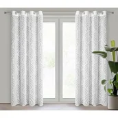 Zasłony - Zasłona gotowa na przelotkach LAIR 140 x 260 cm biały - miniaturka - grafika 1