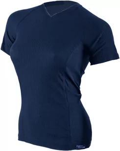 COOL V-dekolt T-shirt z krótkim rękawem - damski .XL .ciemnoniebieski - Koszulki sportowe damskie - miniaturka - grafika 1