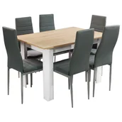 Stoły z krzesłami - Zestaw Stół Modern 120 Sw I 6 Szarych Krzeseł Nicea - miniaturka - grafika 1