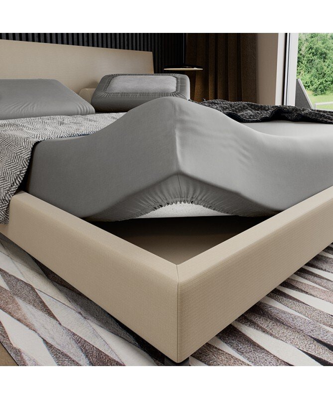 Prześcieradło z gumką 90x200 szare satynowe PAN MATERAC 100% bawełna