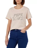 Bluzki damskie - Pepe Jeans Bluzka damska Bria, Różowy (popiół róży), L - miniaturka - grafika 1