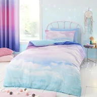 Pościel dla dzieci - Niebiesko-różowa pościel dziecięca jednoosobowa 135x200 cm Ombre Rainbow Clouds – Catherine Lansfield - miniaturka - grafika 1