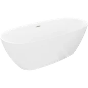 Wanny - Mexen Luvo Slim wanna wolnostojąca 170 x 75 cm, biała, przelew nikiel szczotkowany - 52801707500-97 - miniaturka - grafika 1