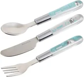 Sztućce dla dzieci - Zestaw sztućców ze stali nierdzewnej Exotic Animals niebieski 9/477 - miniaturka - grafika 1