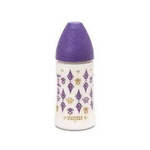 Suavinex Butelka 270 ml Smoczek silikonowy Premium fioletowa - Butelki dla niemowląt - miniaturka - grafika 1