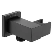 Akcesoria do armatury i ceramiki - Deante Cascada Przyłącze kątowe kwadratowe z uchwytem na słuchawkę NAC_N58K NAC_N58K - miniaturka - grafika 1