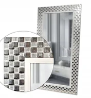 Lustra - Luksusowe lustro w grubej drewnianej ramie 110x70 BIAŁA Szachownica - miniaturka - grafika 1