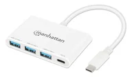 Huby USB - Manhattan 168434 huby i koncentratory USB 3.2 Gen 1 (3.1 Gen 1) Type-C 5000 Mbit/s Biały - miniaturka - grafika 1