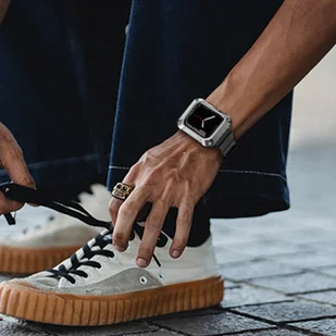 Kingxbar CYF134 2w1 pancerne etui Apple Watch 8, 7 (45 mm) ze stali nierdzewnej z paskiem srebrne - Akcesoria do smartwatchy - miniaturka - grafika 8