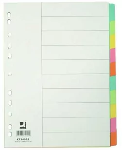 Przekładki Q-CONNECT, karton, A4, 223x297mm, 10 kart, mix kolorów - Przekładki do segregatorów - miniaturka - grafika 1