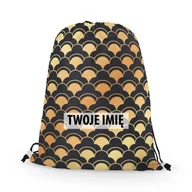 Plecaki worki - WORKO-PLECAK z Twoim imieniem Złota geometria 3 104 - miniaturka - grafika 1