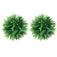 Sztuczne kwiaty - vidaXL Sztuczne kule bukszpanowe z diodami LED 4 szt. Zielone 15 cm - miniaturka - grafika 1