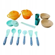 Zabawki AGD - Zestaw naczyń dla dzieci akcesoria naczynia do zabawy kuchnia miękkie 20w1 - miniaturka - grafika 1