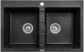Zlewozmywaki - Pyramis Zlew SPARTA 78x50) 2B czarny 70053201) 70053201 - miniaturka - grafika 1