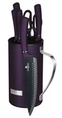 Noże kuchenne - Elegancki fioletowy zestaw 5 noży w bloku F3-N35 - miniaturka - grafika 1
