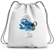 Torby szkolne - PLECAK WOREK SMERFY SZKOLNY NA BUTY WF - miniaturka - grafika 1