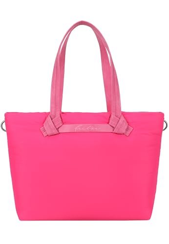 Fritzi Cloud Shopper ultralekka, wegańska damska torebka na zakupy, na co dzień, z zamkiem błyskawicznym, kieszeniami wewnętrznymi i kieszenią 29,5 x 37 x 13 cm, różowa, czarna, żółta, zielona, Rosa