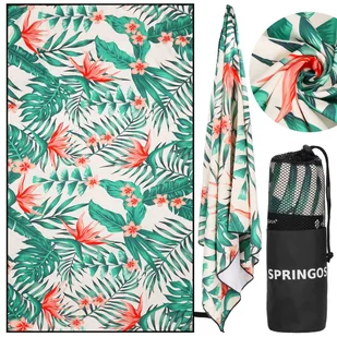 Ręcznik szybkoschnący, kompaktowy 90x180 cm mikrofibra, na plaże, kemping, kwiaty, liście - Ręczniki Ręcznik szybkoschnący, kompaktowy 90x180 cm mikrofibra, na plaże, kemping, kwiaty, liście - Ręczniki - miniaturka - grafika 1