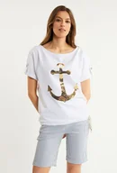Bluzy damskie - Bluza z dżetowym wzorem - Monnari - miniaturka - grafika 1