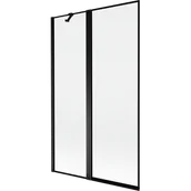 Parawany nawannowe - Mexen Mist parawan nawannowy 2-skrzydłowy lewy 110 x 150 cm, czarna ramka, czarny - 8A9-110-011-70-70-L - miniaturka - grafika 1