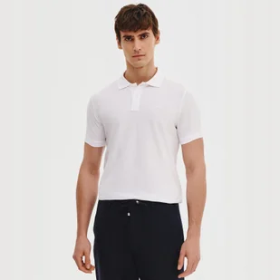 Biały bawełniany t-shirt polo męski Pako Lorente roz. M - Koszulki męskie - miniaturka - grafika 1