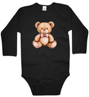 Body dla niemowląt - Body dziecięce Pogodny Pluszowy Miś Z Różową Muszką Dzień Misia 86/92 - miniaturka - grafika 1