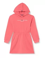 Sukienki - Tommy Hilfiger Dziewczęca niezbędna sukienka dresowa L/S, Empire Pink, 10 lat - miniaturka - grafika 1