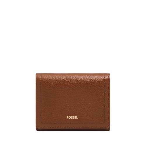 Fossil Women's Logan Tri-Fold Wallet, brązowy, brązowy, S