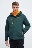 Kurtki i kamizelki sportowe męskie - Jack Wolfskin kurtka outdoorowa Troposphere kolor zielony - miniaturka - grafika 1